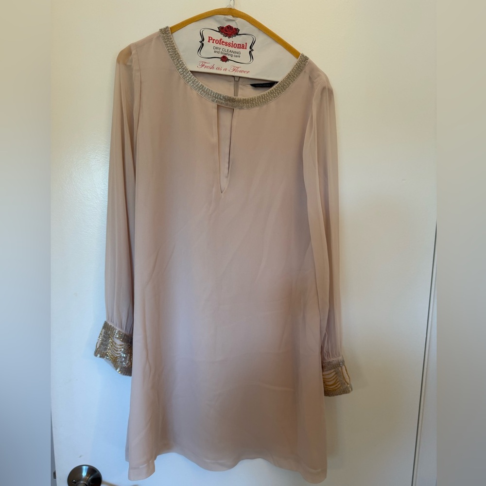 Marciano Beige Dress with Metallic Accents